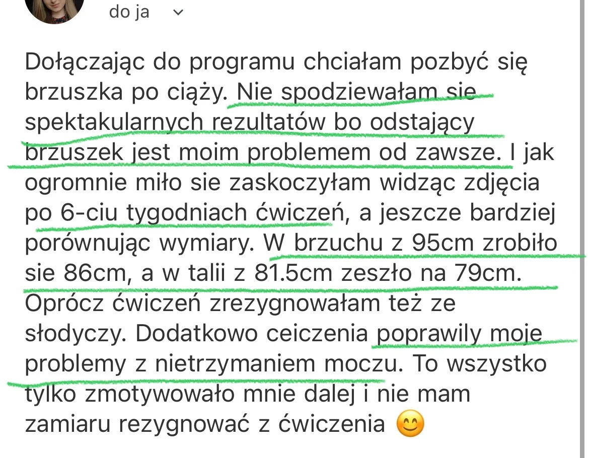 Wiadomość od uczestniczki programu
