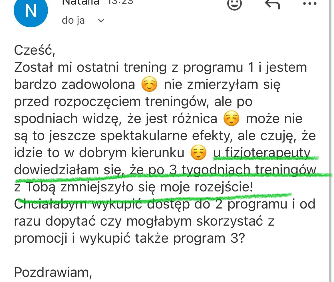Wiadomość od uczestniczki programu